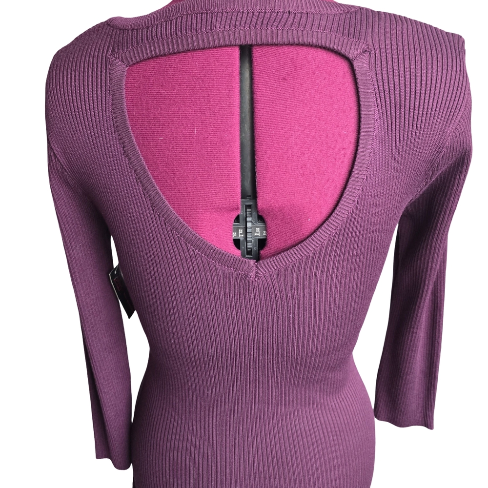 NWT No Boundaries Ribbed Knit Sweater Dress Long Sleeve V Neck Size S - Picture 2 of 6